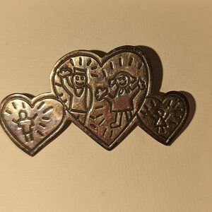 Sterling silver save the children hearts pin
